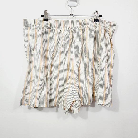 Wild Fable Ivory Double-Breasted Vertical Striped Linen Short Suit Plus Size XXL - Picture 15 of 16